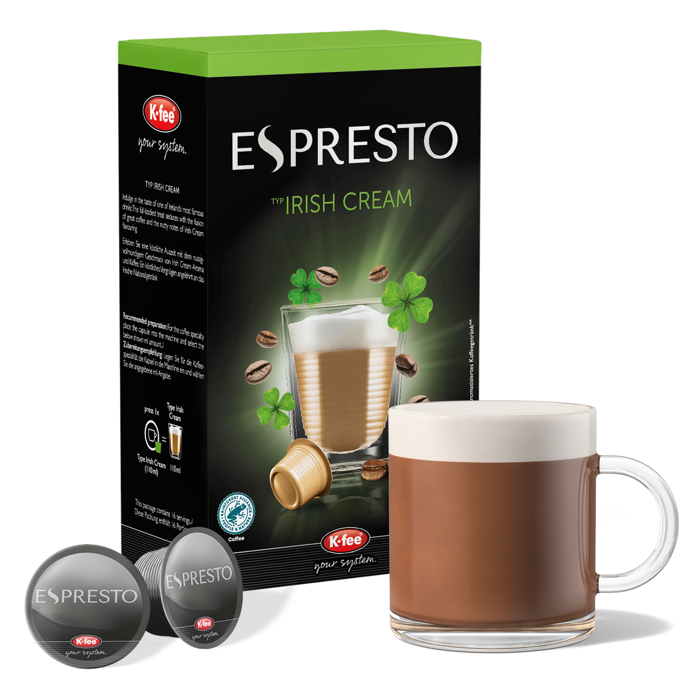 ESPRESTO Irish Cream - 6 Packungen Kaffeekapseln günstig online bestellen | K-fee®
