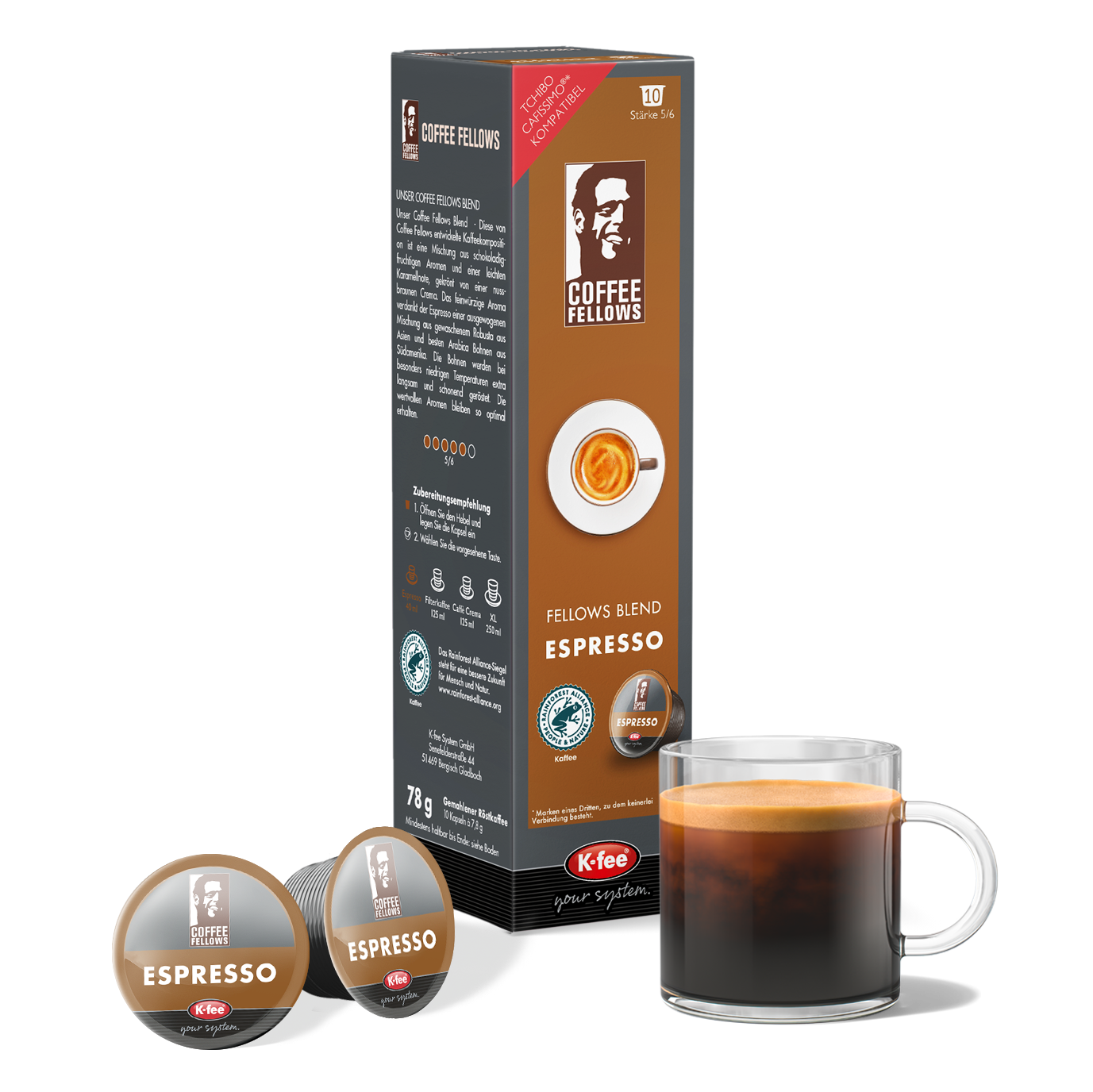 Coffee Fellows Espresso - 12 Packungen Kaffeekapseln günstig online bestellen | K-fee®