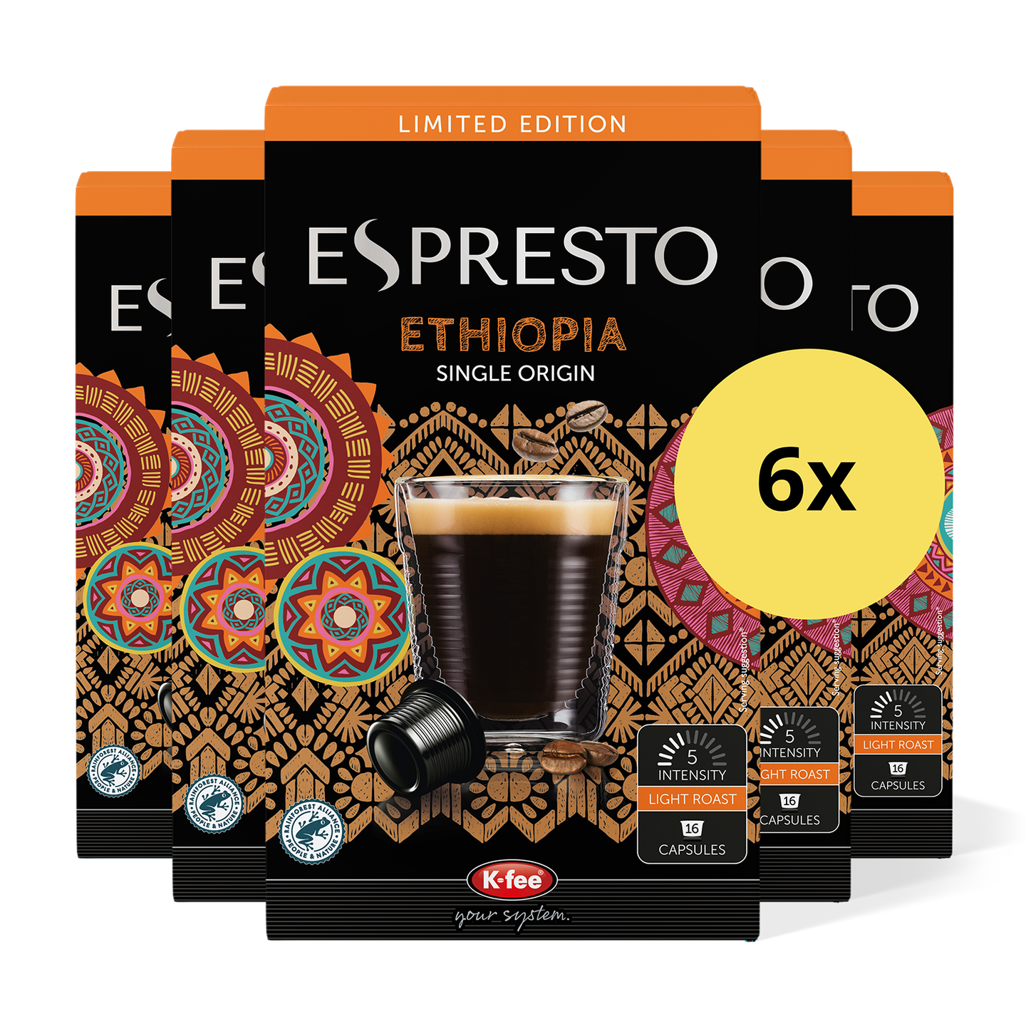 ESPRESTO Single Origin Ethiopia - 6 Packungen Kaffeekapseln günstig online bestellen | K-fee®