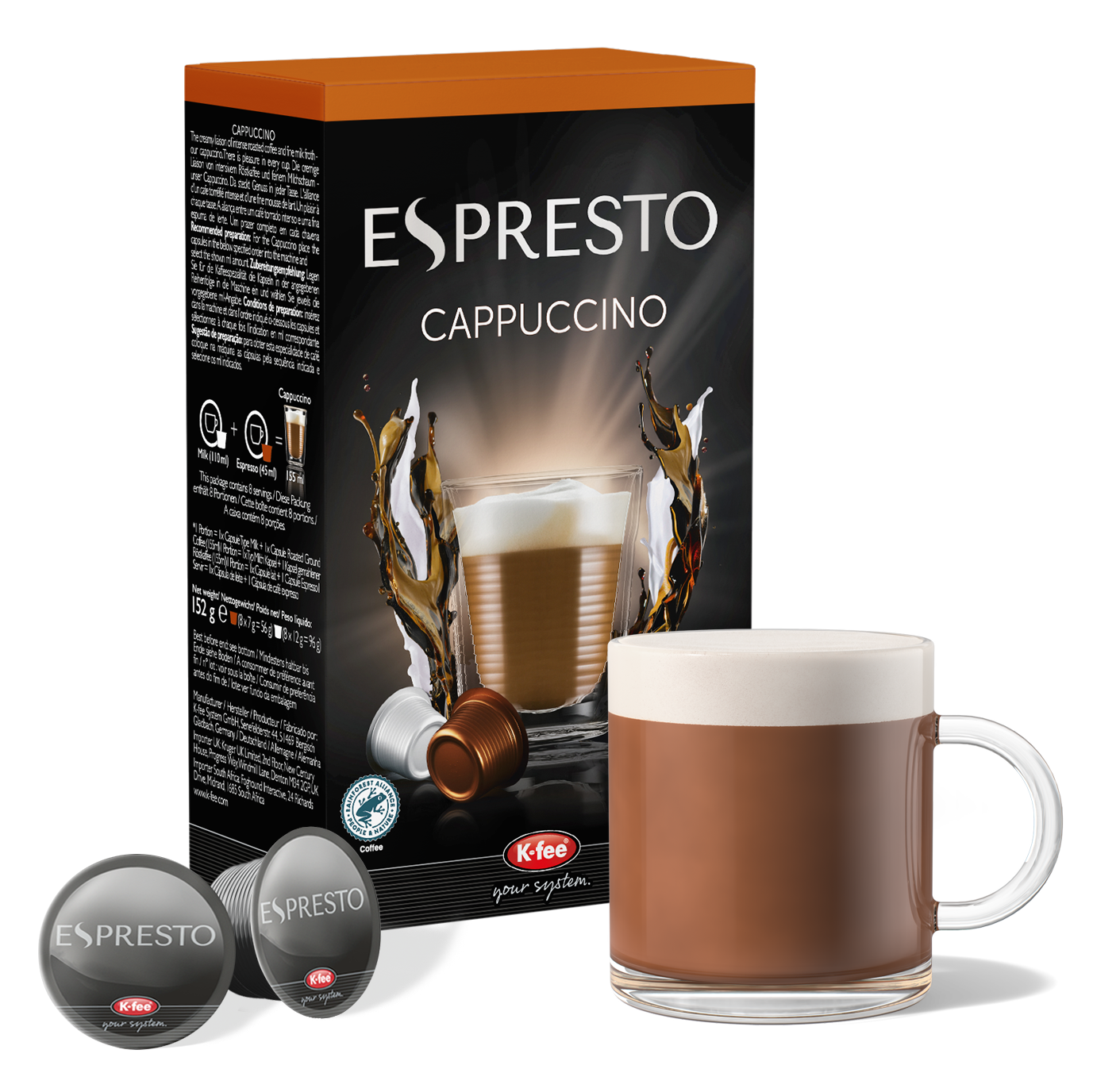 ESPRESTO Cappuccino - 6 Packungen Kapseln günstig online bestellen | K-fee®