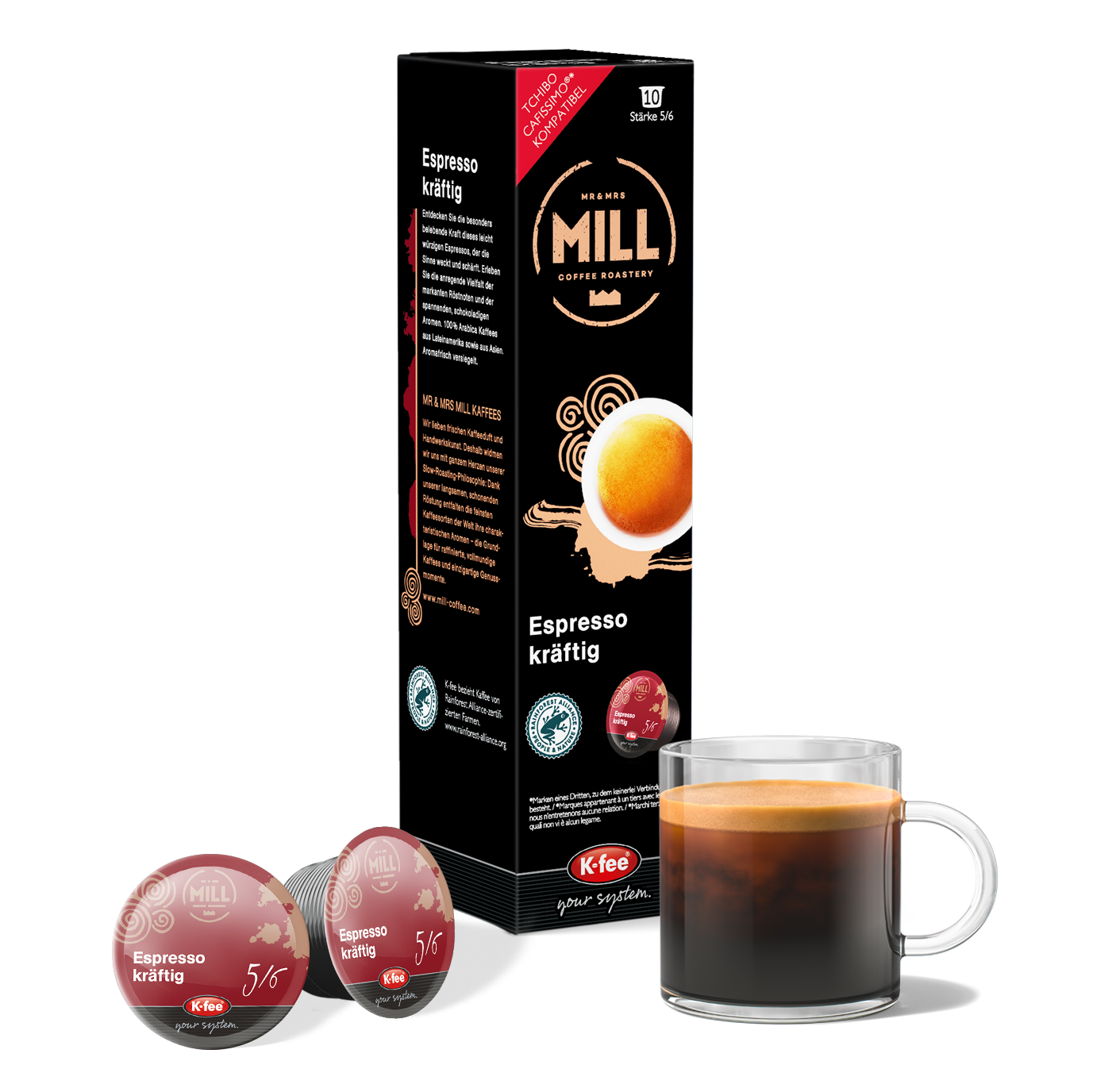 Mr & Mrs Mill Espresso Kräftig - 12 Packungen Kaffeekapseln günstig online bestellen | K-fee®