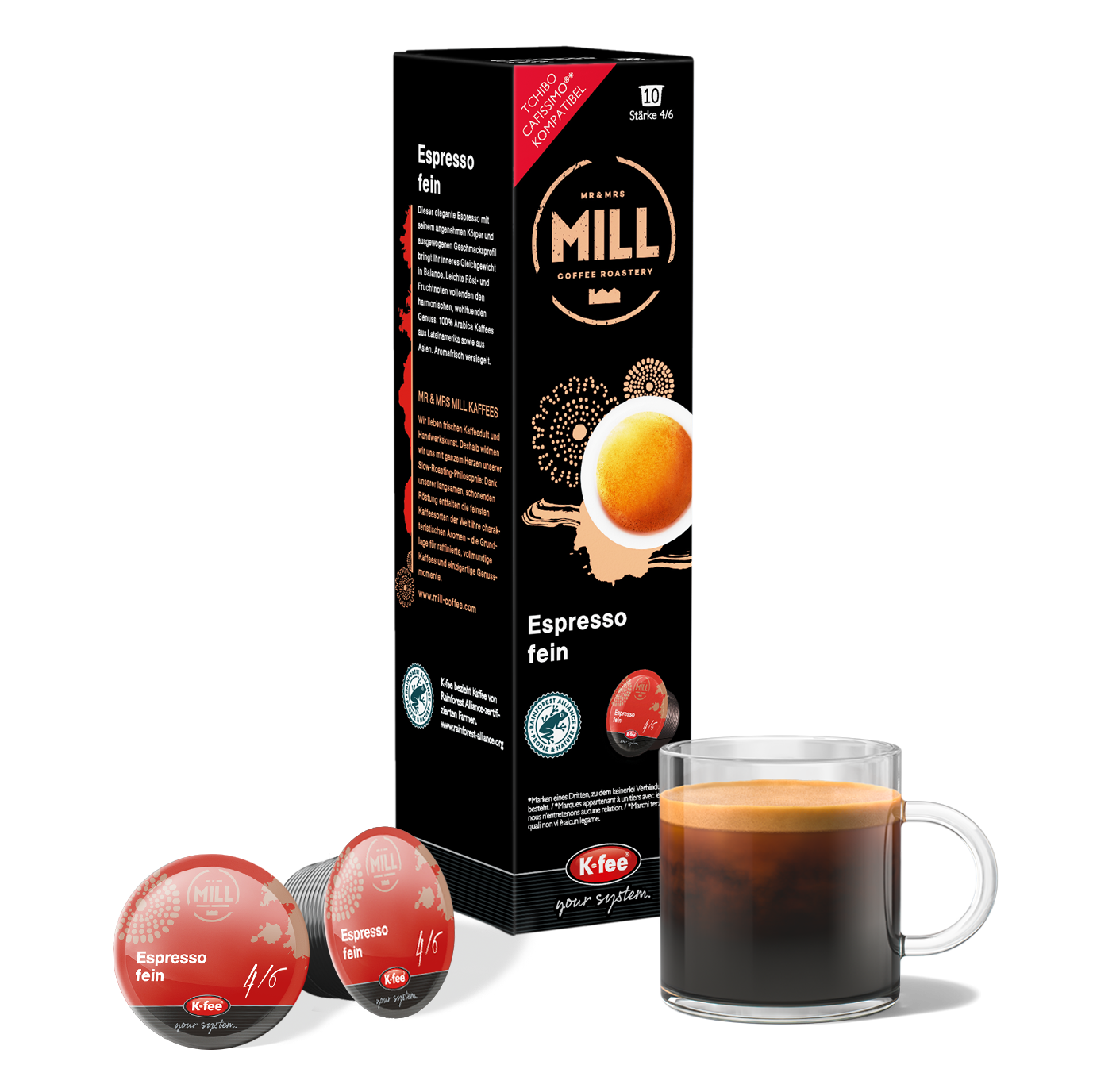 Mr & Mrs Mill Espresso Fein Kaffeekapseln günstig online bestellen | K-fee®