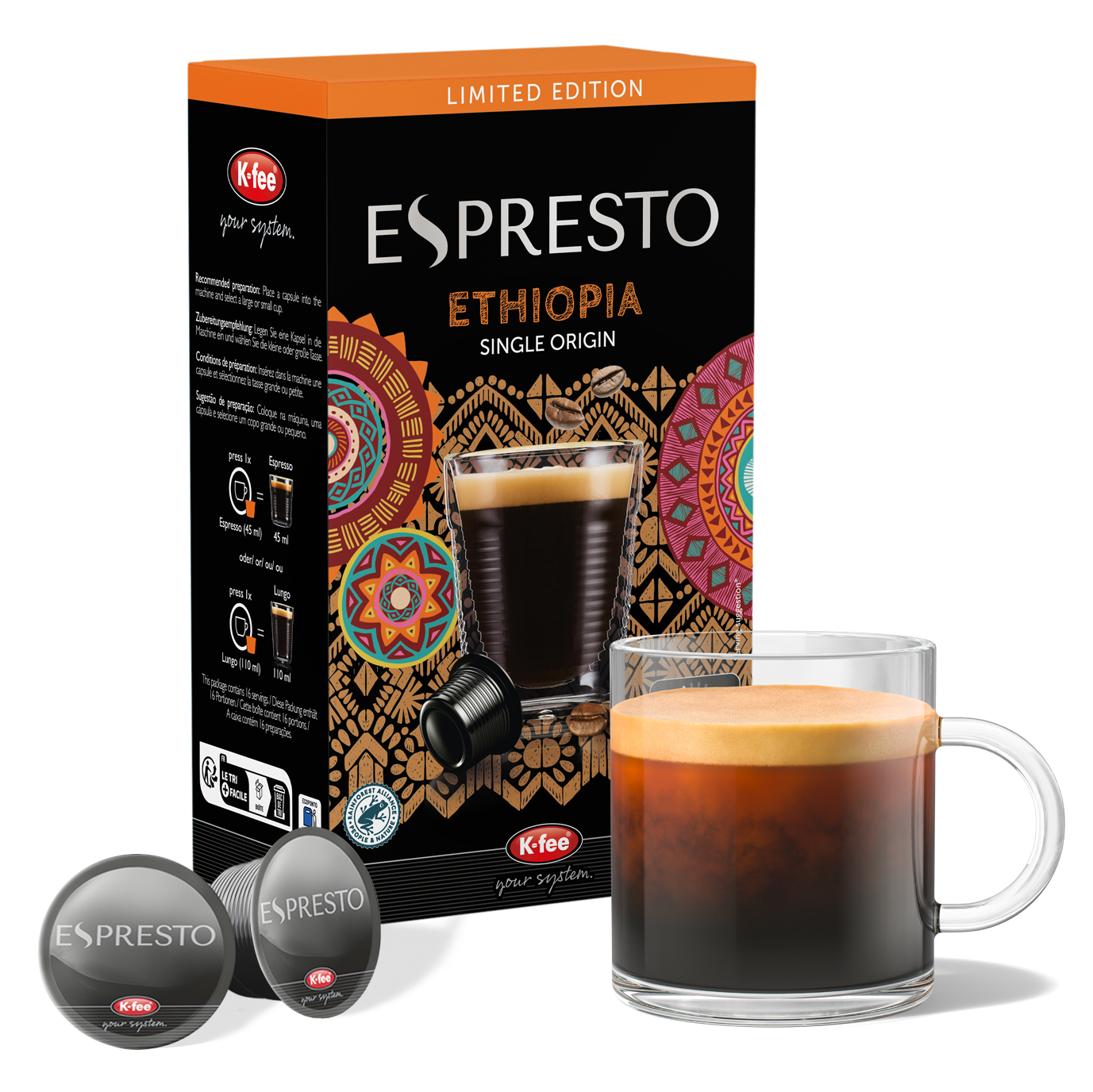 ESPRESTO Single Origin Ethiopia - 6 Packungen Kaffeekapseln günstig online bestellen | K-fee®