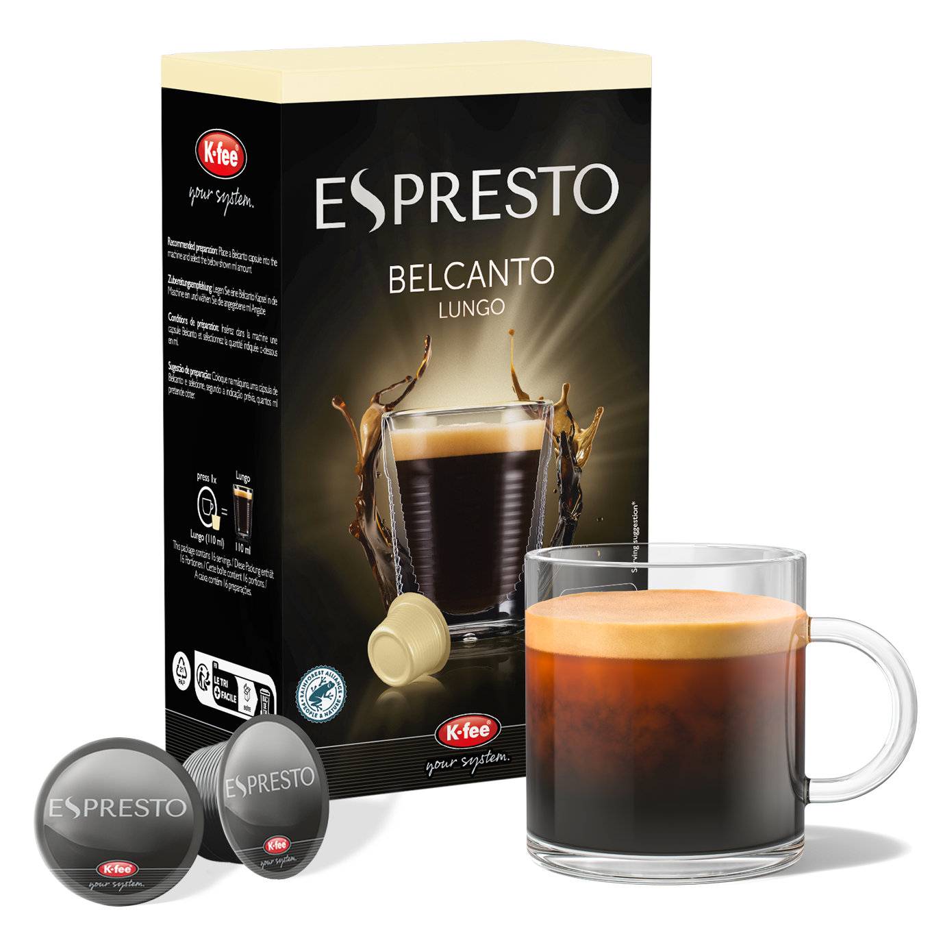 ESPRESTO Belcanto Lungo Kaffeekapseln günstig online bestellen | K-fee®